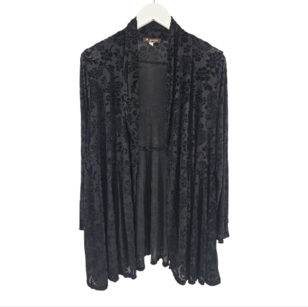 Surrealist USA Burnout Open Front Cardigan Topper Size 2 (Sizes 8-14) Festival